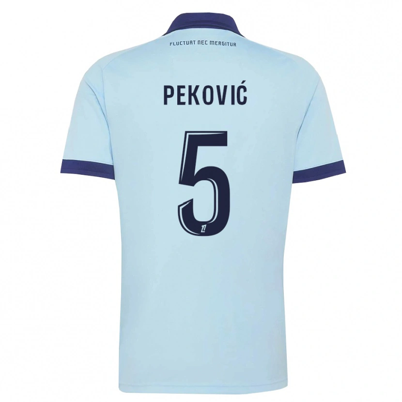 Danxen Mulher Camisola Aleksa Peković #5 Azul Centáurea Preto Alternativa 2026/27 Camisa