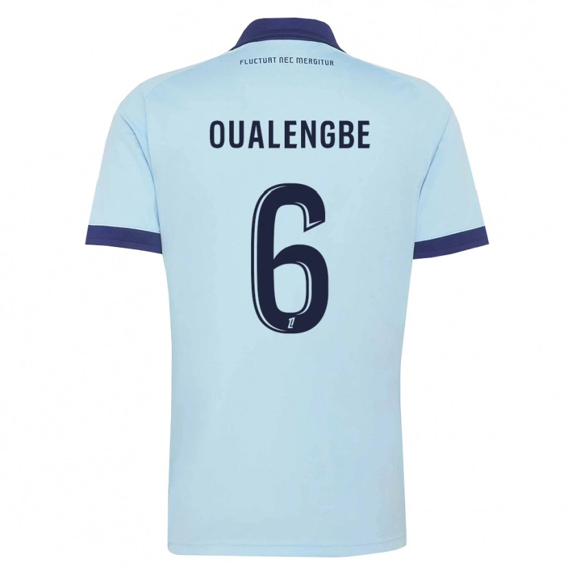Danxen Mulher Camisola Gabriel Oualengbe #6 Azul Centáurea Preto Alternativa 2026/27 Camisa