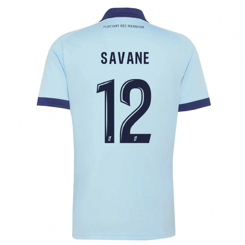 Danxen Mulher Camisola Mohamed Savane #12 Azul Centáurea Preto Alternativa 2026/27 Camisa