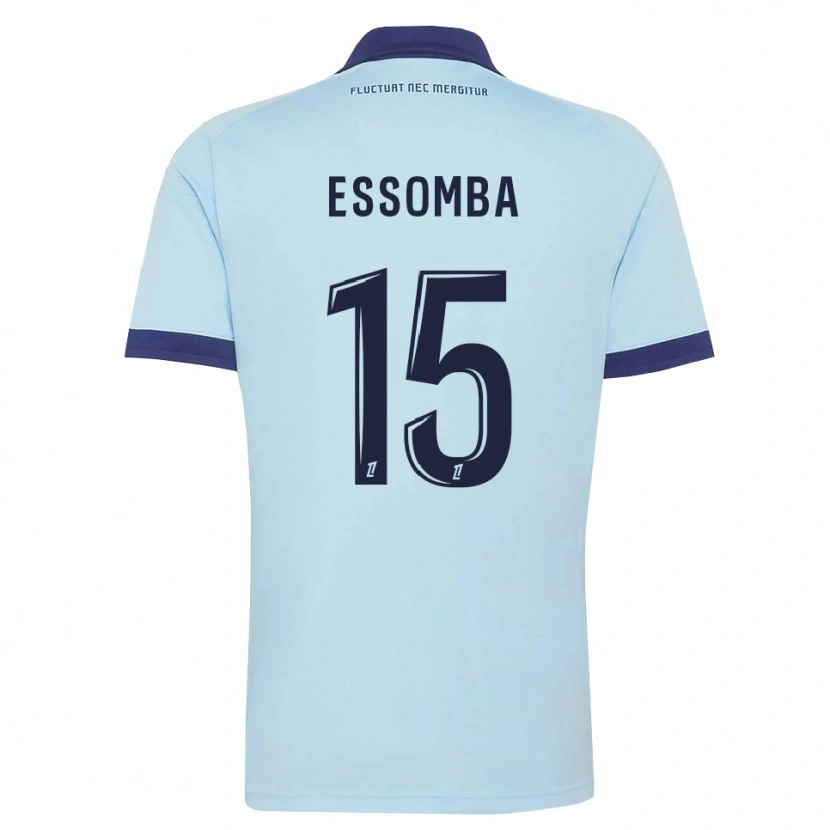 Danxen Mulher Camisola Aaron Essomba #15 Azul Centáurea Preto Alternativa 2026/27 Camisa