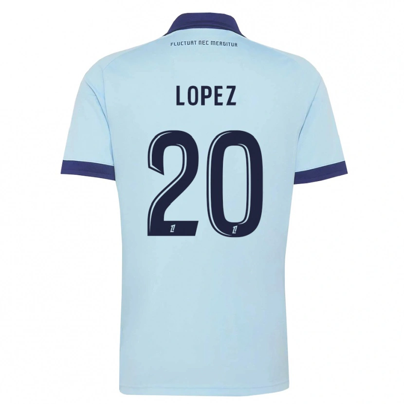 Danxen Mulher Camisola Julien Lopez #20 Azul Centáurea Preto Alternativa 2026/27 Camisa