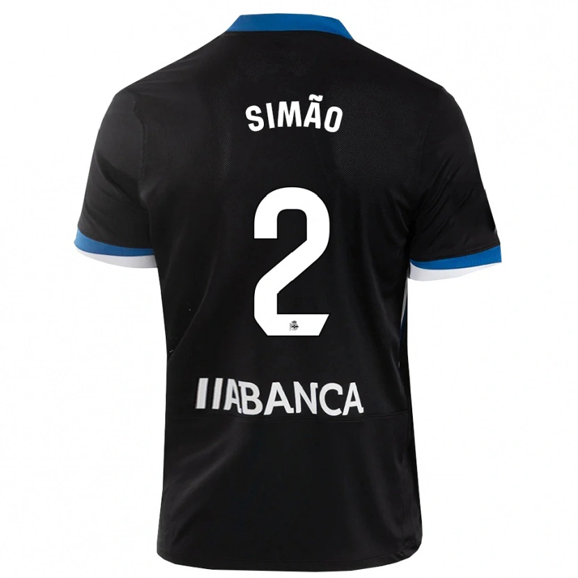 Danxen Mulher Camisola Iano Simão #2 Preto Branco Azul Alternativa 2026/27 Camisa