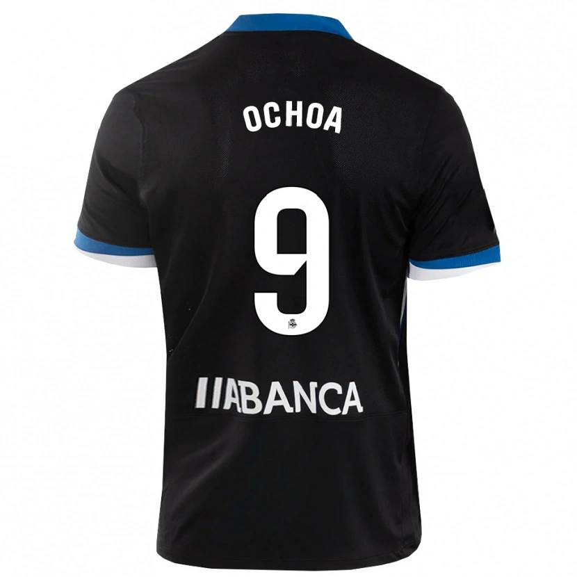 Danxen Mulher Camisola Martín Ochoa #9 Preto Branco Azul Alternativa 2026/27 Camisa