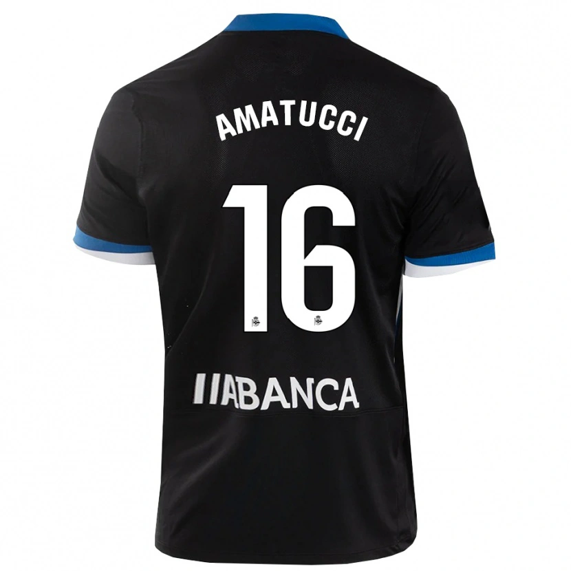 Danxen Mulher Camisola Lorenzo Amatucci #16 Preto Branco Azul Alternativa 2026/27 Camisa