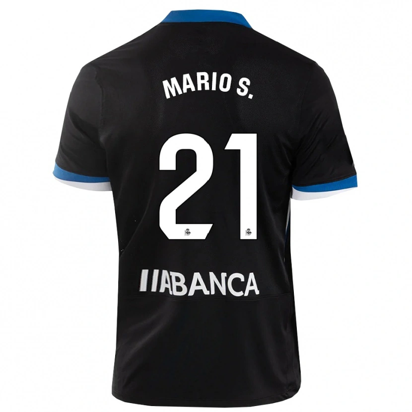 Danxen Mulher Camisola Mario Soriano #21 Preto Branco Azul Alternativa 2026/27 Camisa