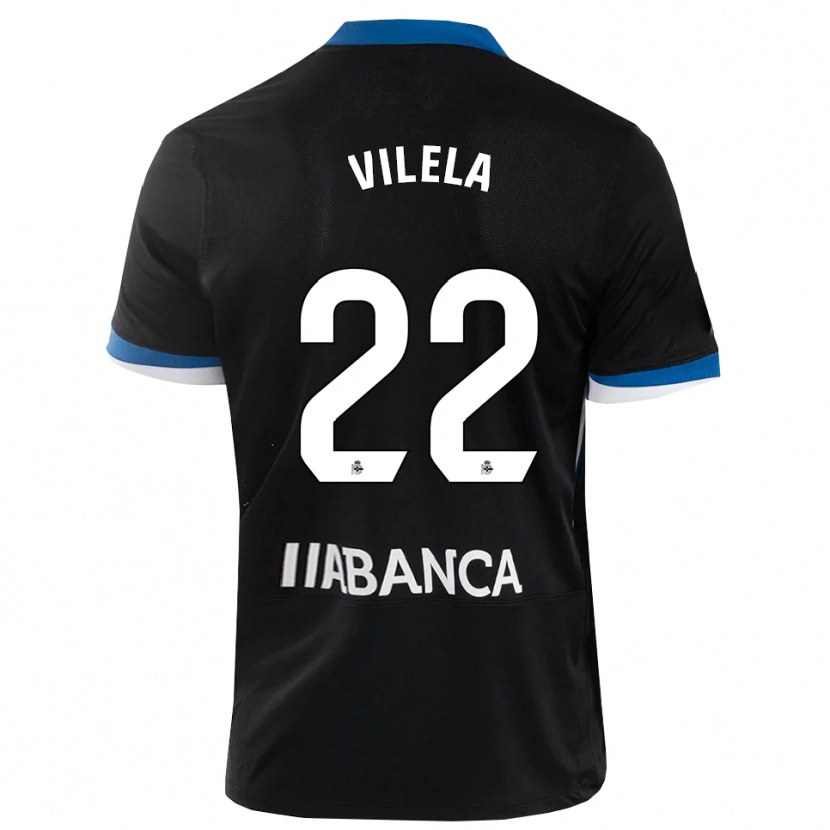 Danxen Mulher Camisola Rubén Vilela #22 Preto Branco Azul Alternativa 2026/27 Camisa