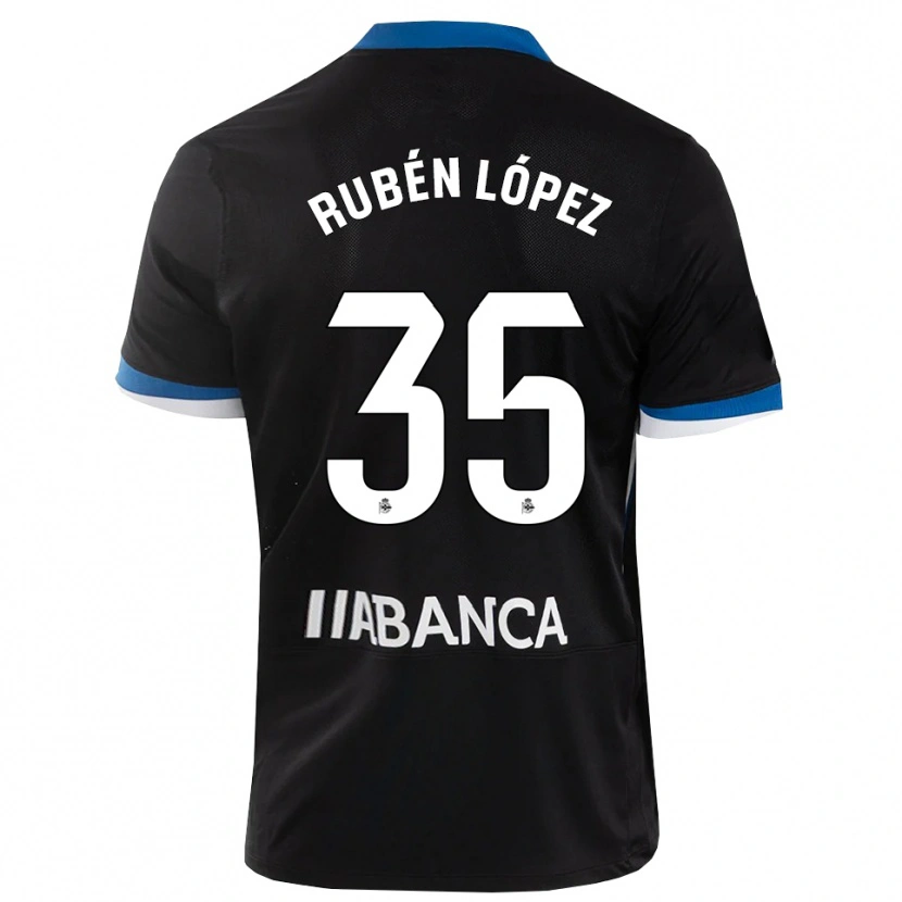 Danxen Mulher Camisola Rubén López #35 Preto Branco Azul Alternativa 2026/27 Camisa