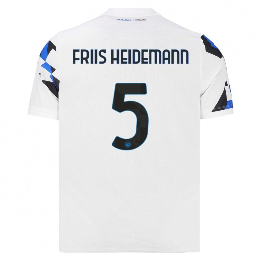 Danxen Mulher Camisola Lukas Friis Heidemann #5 Branco Vermelho Azul Alternativa 2026/27 Camisa