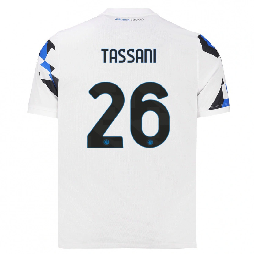 Danxen Mulher Camisola Alessandro Tassani #26 Branco Vermelho Azul Alternativa 2026/27 Camisa