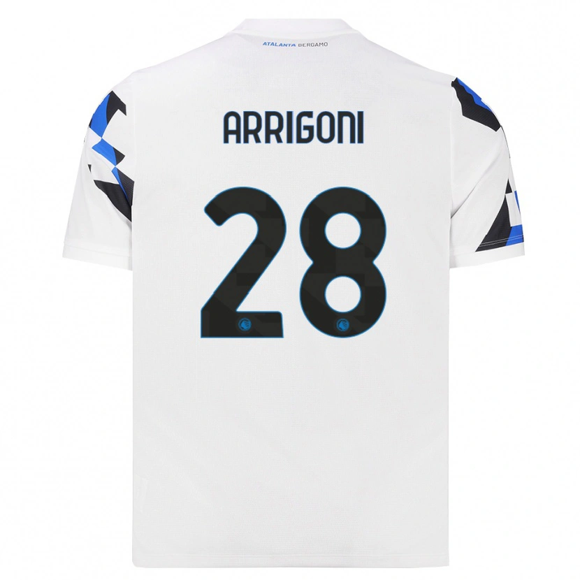 Danxen Mulher Camisola Mattia Arrigoni #28 Branco Vermelho Azul Alternativa 2026/27 Camisa