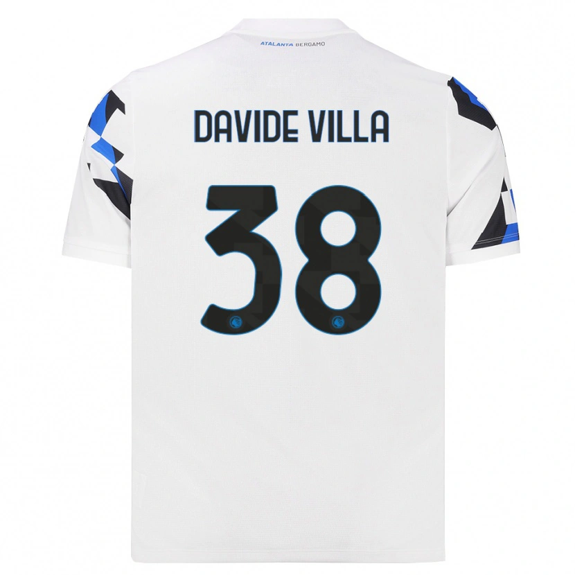 Danxen Mulher Camisola Matteo Davide Villa #38 Branco Vermelho Azul Alternativa 2026/27 Camisa