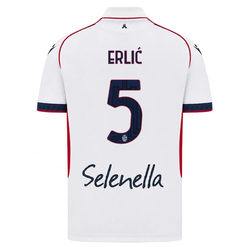Danxen Mulher Camisola Martin Erlić #5 Branco Vermelho Azul Real Alternativa 2026/27 Camisa