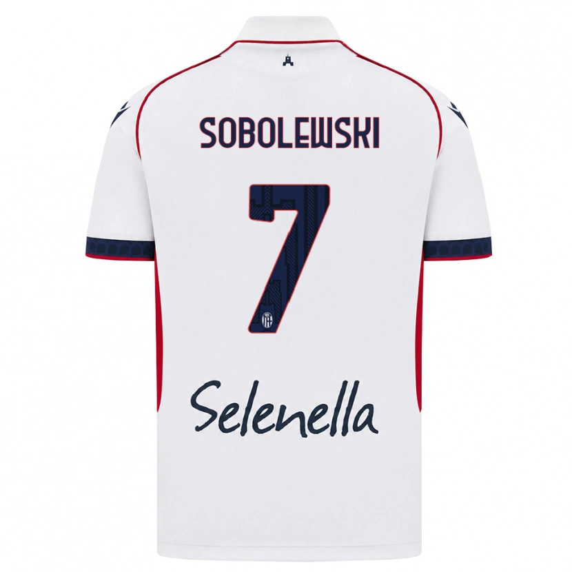 Danxen Mulher Camisola Konrad Sobolewski #7 Branco Vermelho Azul Real Alternativa 2026/27 Camisa