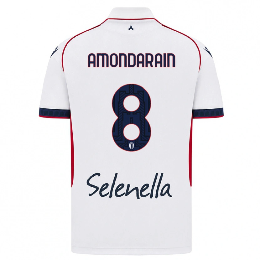 Danxen Mulher Camisola Mikel Amondarain #8 Branco Vermelho Azul Real Alternativa 2026/27 Camisa