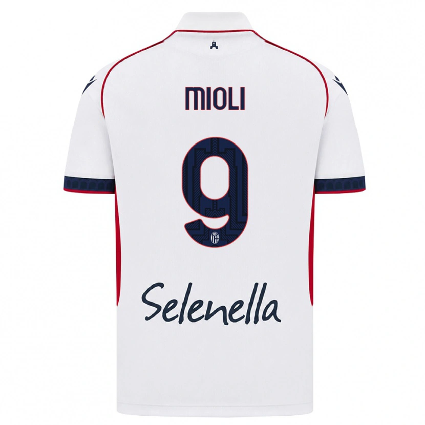 Danxen Mulher Camisola Mattia Mioli #9 Branco Vermelho Azul Real Alternativa 2026/27 Camisa