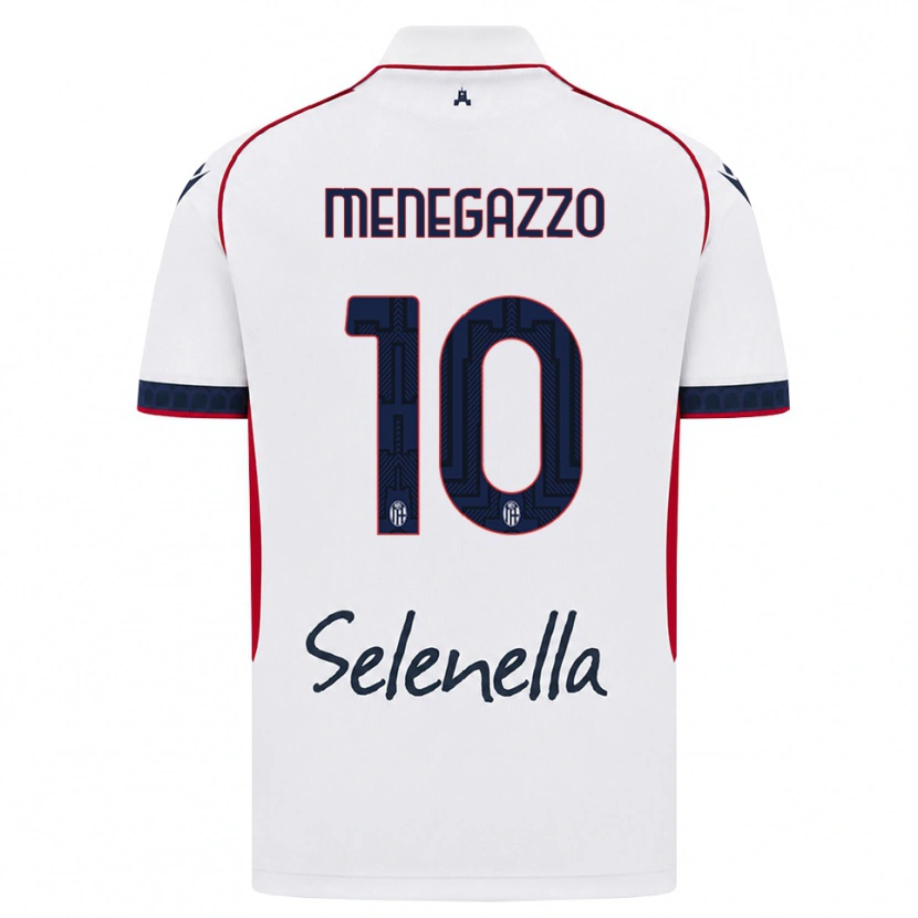 Danxen Mulher Camisola Lorenzo Menegazzo #10 Branco Vermelho Azul Real Alternativa 2026/27 Camisa