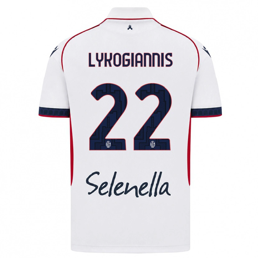 Danxen Mulher Camisola Charalampos Lykogiannis #22 Branco Vermelho Azul Real Alternativa 2026/27 Camisa