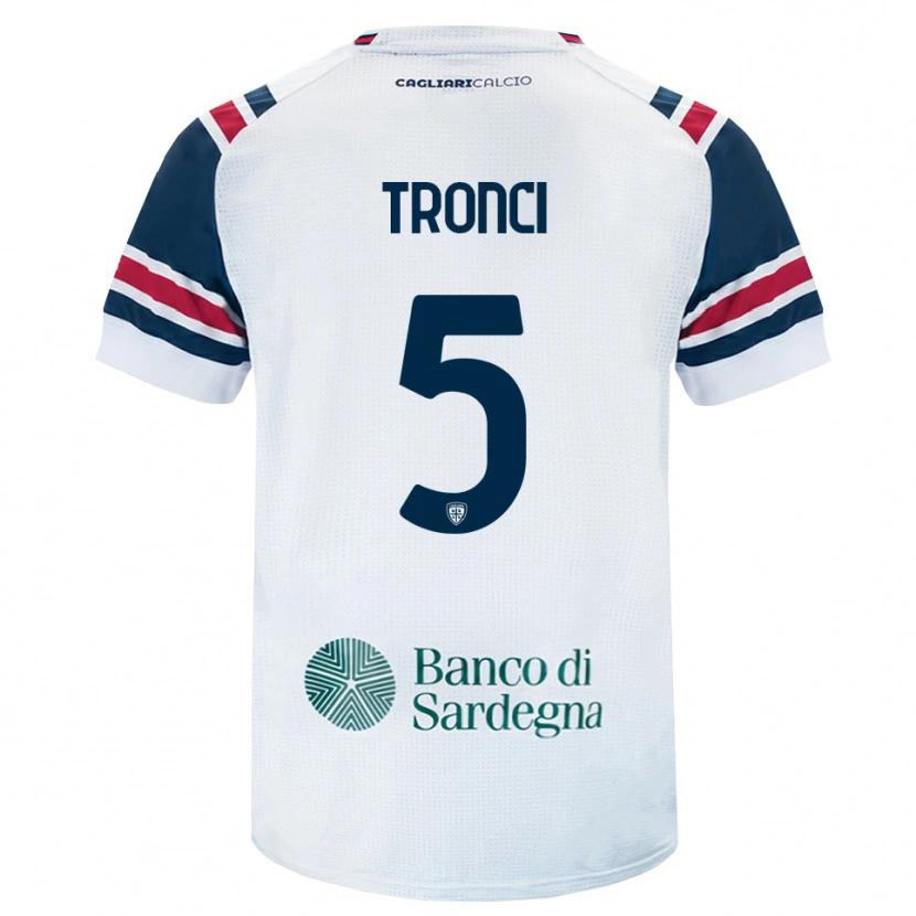 Danxen Mulher Camisola Luca Tronci #5 Branco Vermelho Verde Alternativa 2026/27 Camisa