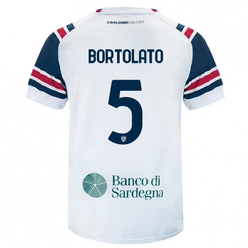 Danxen Mulher Camisola Filippo Bortolato #5 Branco Vermelho Verde Alternativa 2026/27 Camisa