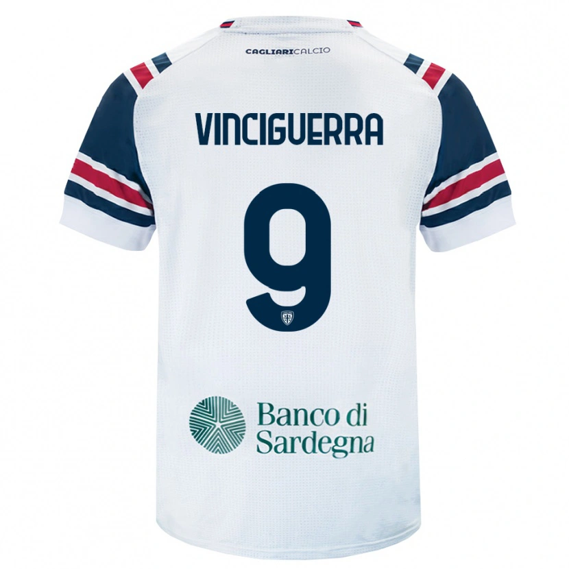 Danxen Mulher Camisola Alessandro Vinciguerra #9 Branco Vermelho Verde Alternativa 2026/27 Camisa