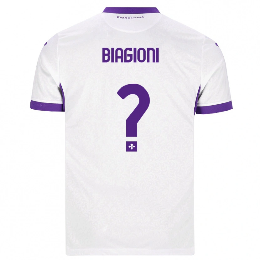 Danxen Mulher Camisola Lorenzo Biagioni #0 Branco Roxo Alternativa 2026/27 Camisa