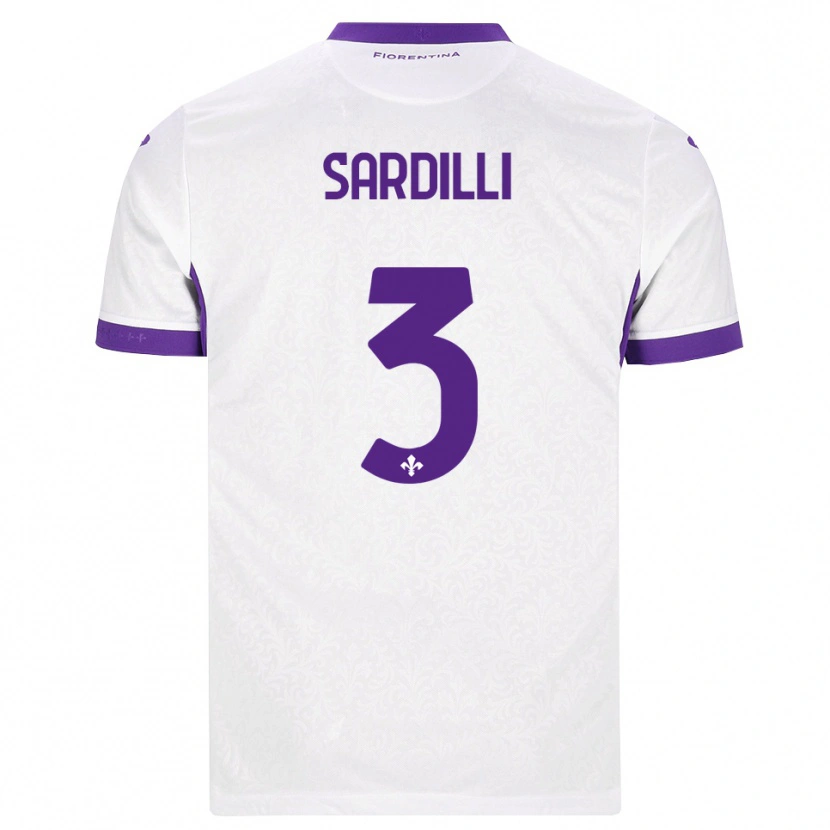 Danxen Mulher Camisola Davide Sardilli #3 Branco Roxo Alternativa 2026/27 Camisa