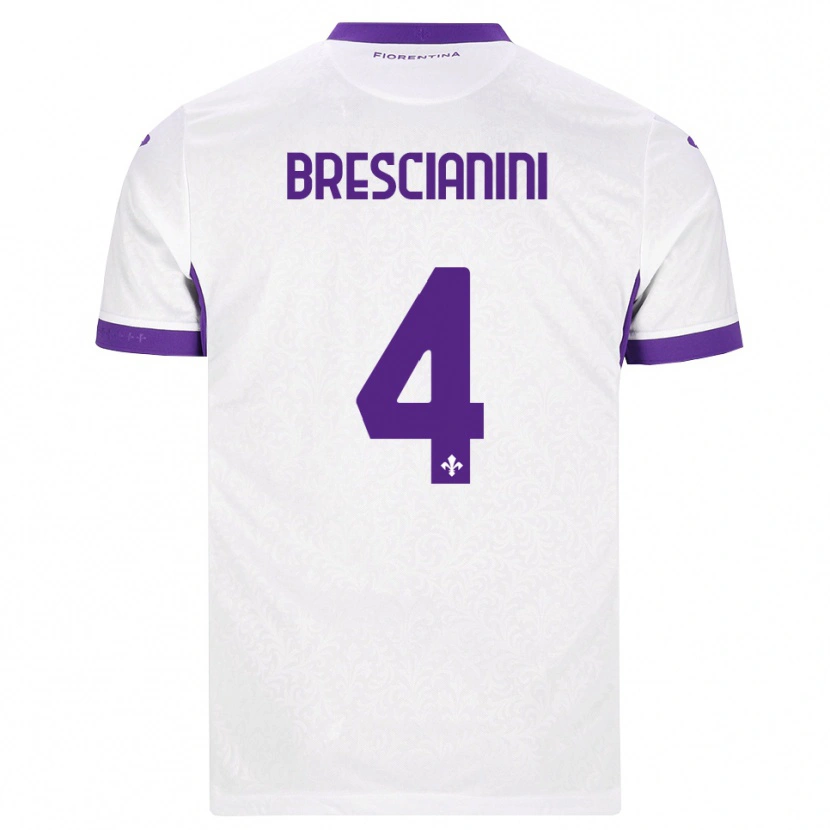 Danxen Mulher Camisola Marco Brescianini #4 Branco Roxo Alternativa 2026/27 Camisa