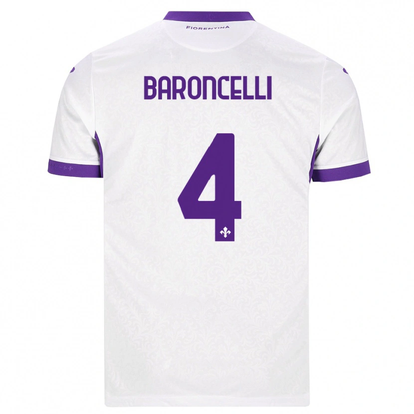 Danxen Mulher Camisola Leonardo Baroncelli #4 Branco Roxo Alternativa 2026/27 Camisa