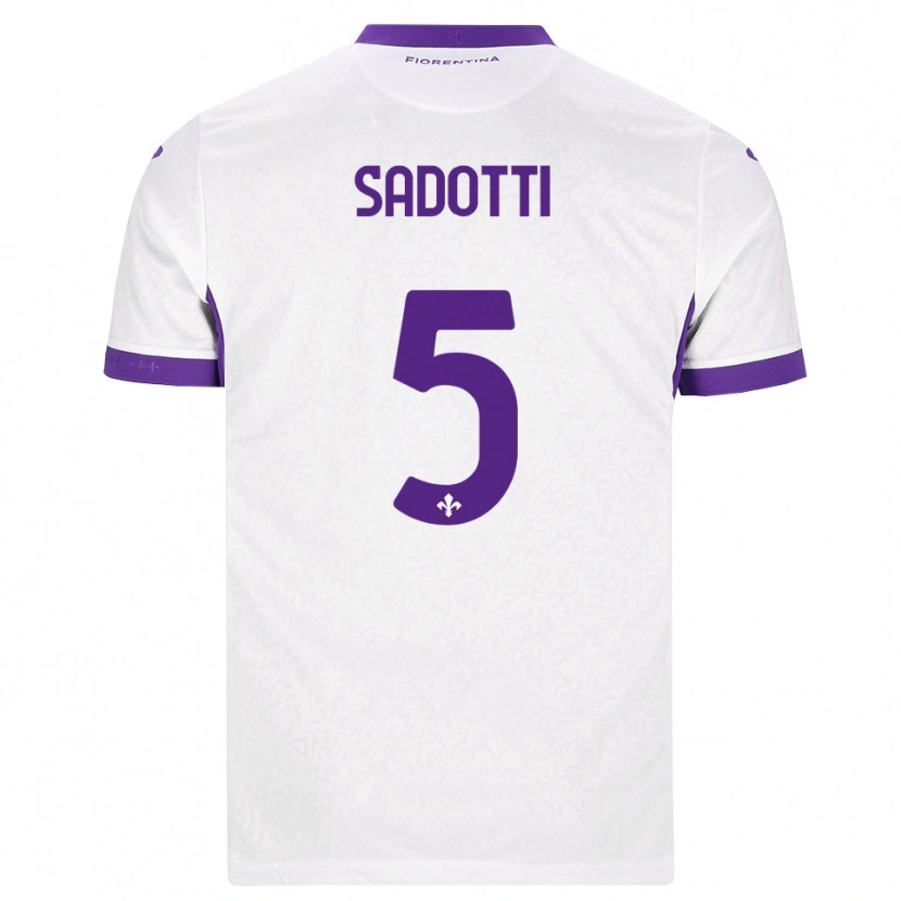 Danxen Mulher Camisola Edoardo Sadotti #5 Branco Roxo Alternativa 2026/27 Camisa
