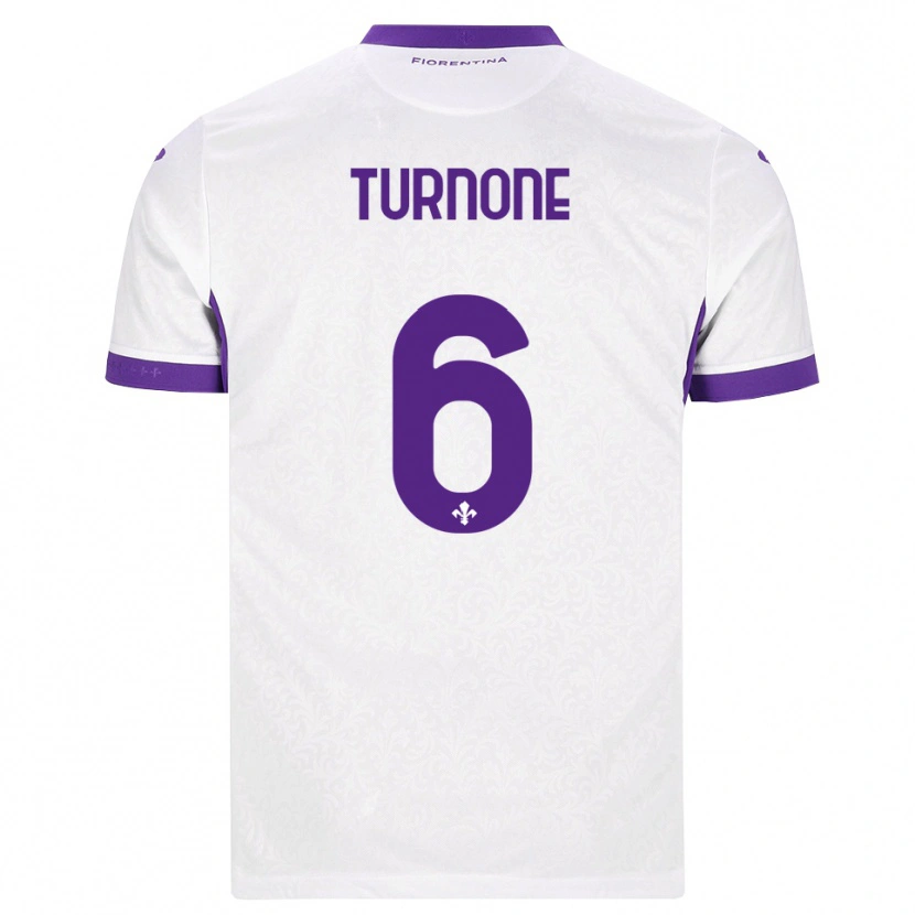 Danxen Mulher Camisola Niccolò Turnone #6 Branco Roxo Alternativa 2026/27 Camisa