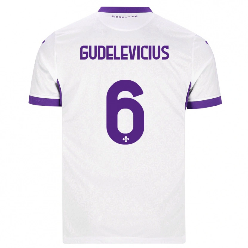 Danxen Mulher Camisola Ernestas Gudelevicius #6 Branco Roxo Alternativa 2026/27 Camisa