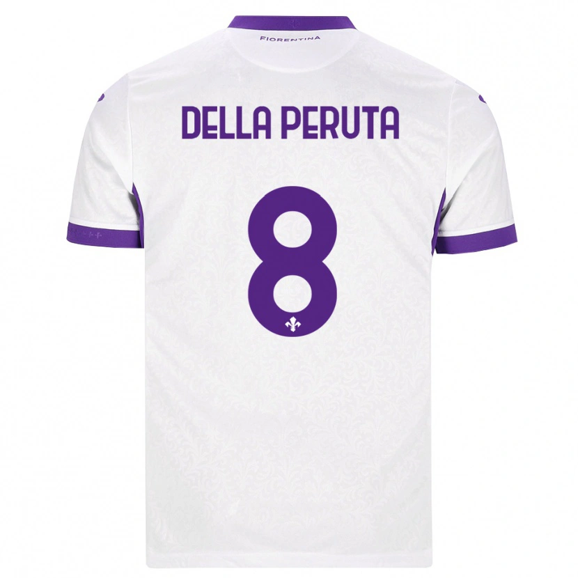 Danxen Mulher Camisola Victoria Della Peruta #8 Branco Roxo Alternativa 2026/27 Camisa