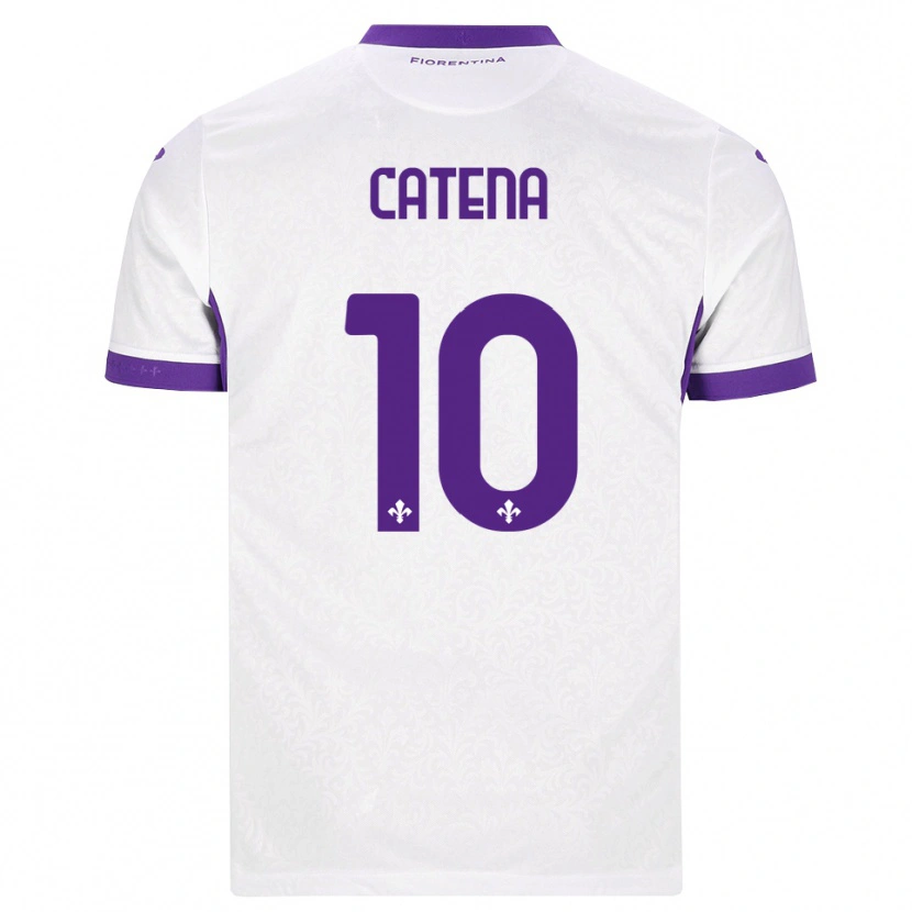 Danxen Mulher Camisola Michaela Catena #10 Branco Roxo Alternativa 2026/27 Camisa