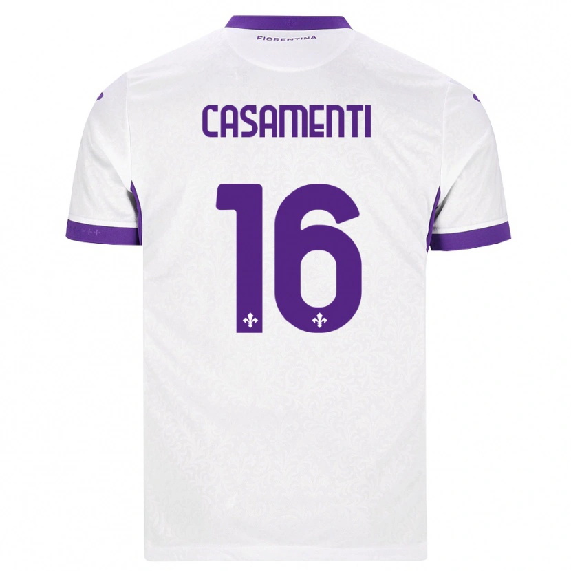 Danxen Mulher Camisola Mattia Casamenti #16 Branco Roxo Alternativa 2026/27 Camisa
