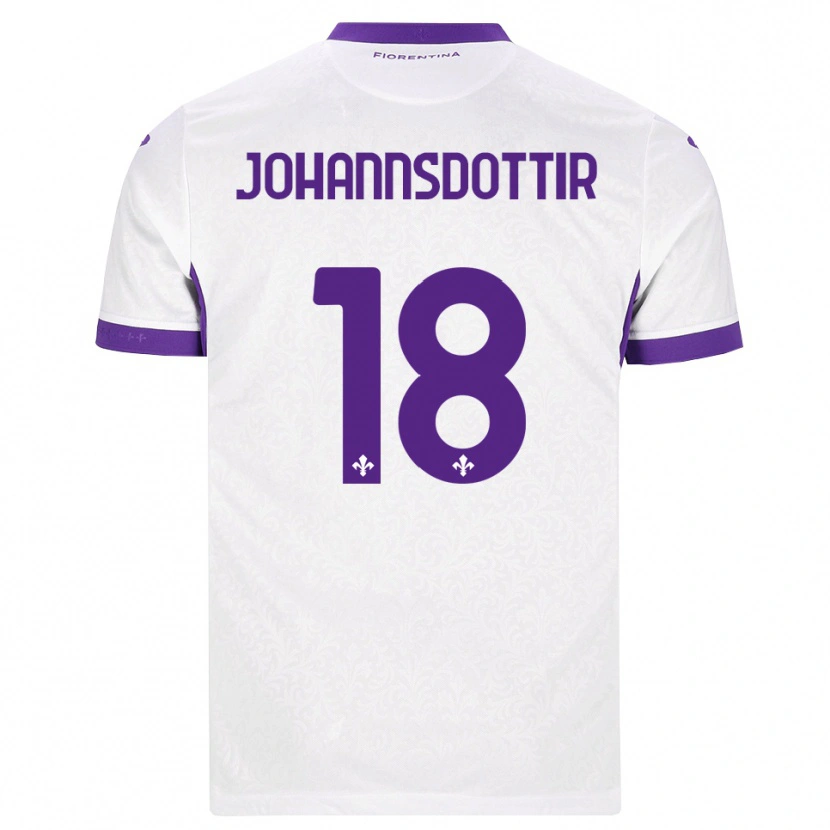 Danxen Mulher Camisola Alexandra Johannsdottir #18 Branco Roxo Alternativa 2026/27 Camisa