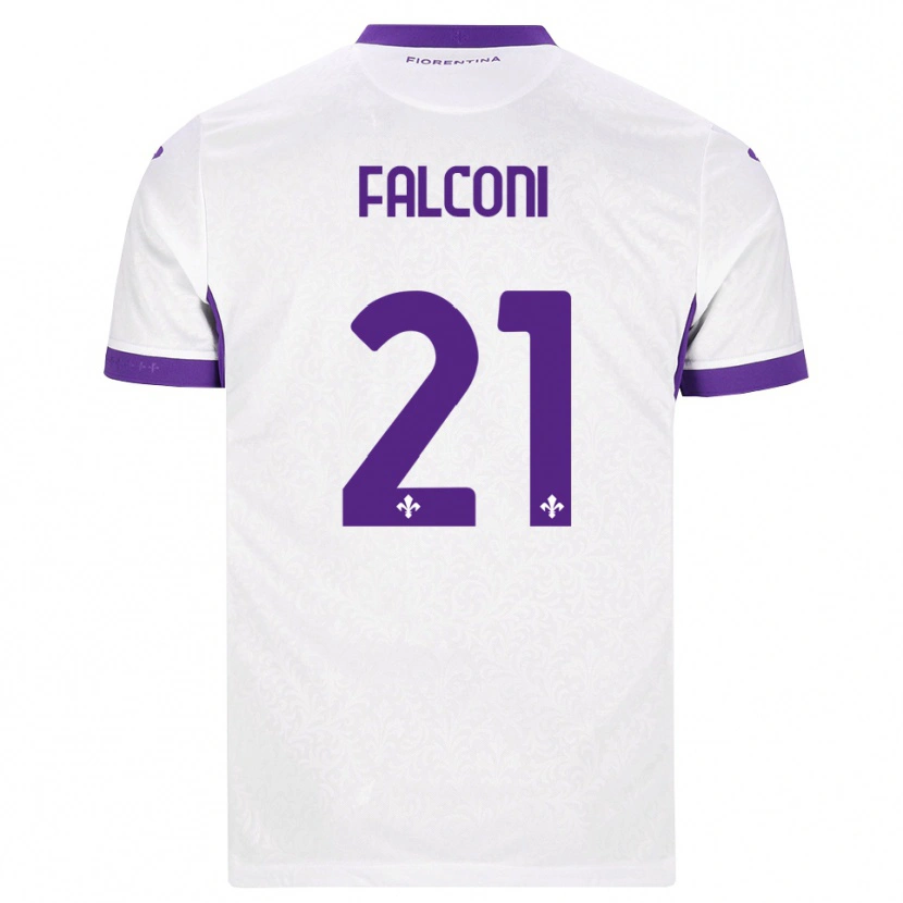 Danxen Mulher Camisola Niccolo Falconi #21 Branco Roxo Alternativa 2026/27 Camisa