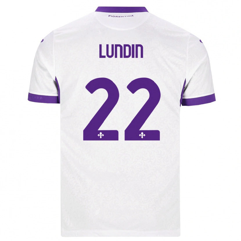 Danxen Mulher Camisola Karin Lundin #22 Branco Roxo Alternativa 2026/27 Camisa