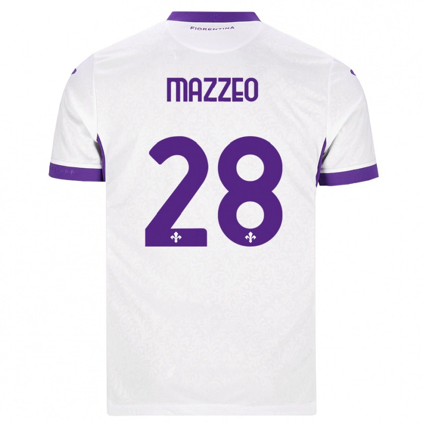 Danxen Mulher Camisola Brando Mazzeo #28 Branco Roxo Alternativa 2026/27 Camisa