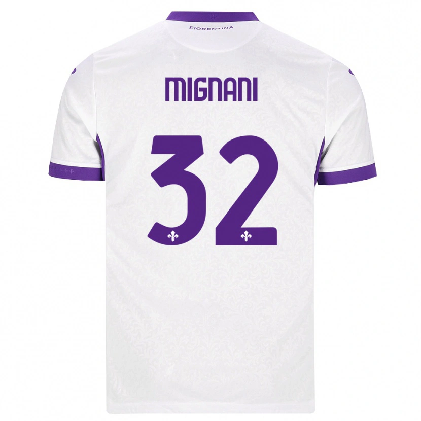 Danxen Mulher Camisola Carlo Mignani #32 Branco Roxo Alternativa 2026/27 Camisa