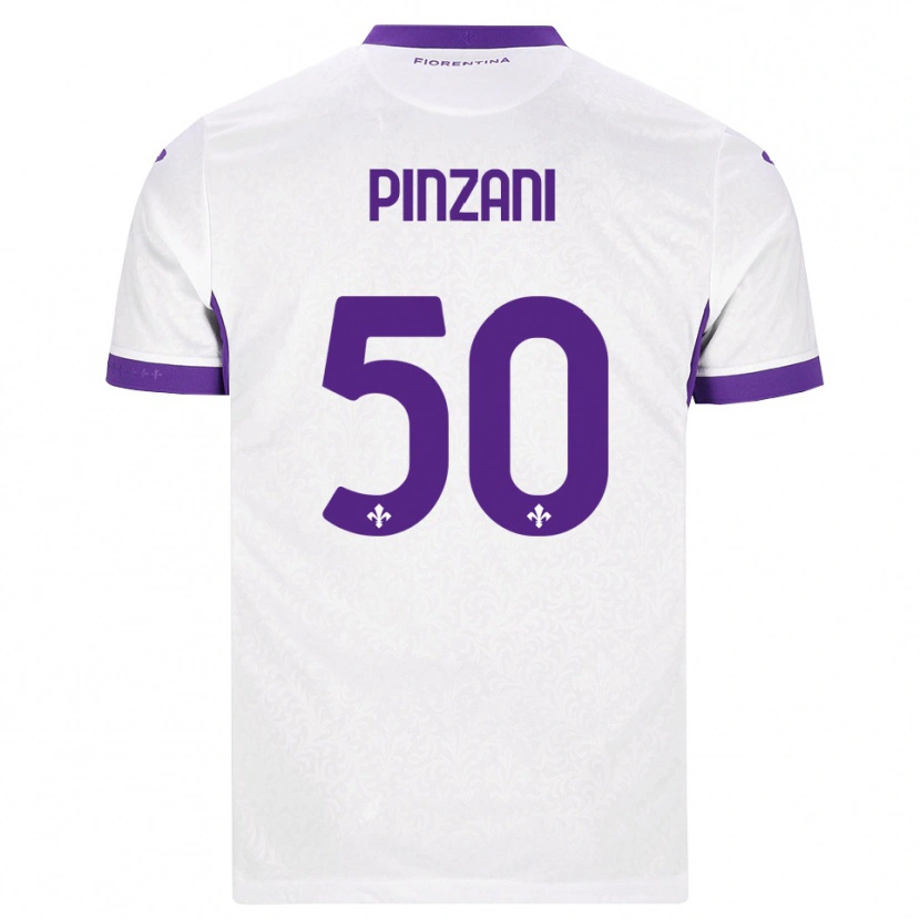 Danxen Mulher Camisola Lorenzo Pinzani #50 Branco Roxo Alternativa 2026/27 Camisa