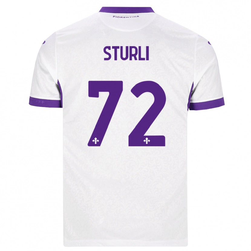 Danxen Mulher Camisola Edoardo Sturli #72 Branco Roxo Alternativa 2026/27 Camisa