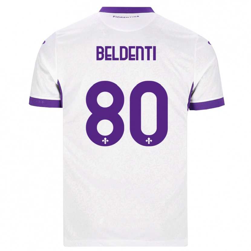 Danxen Mulher Camisola Dennis Beldenti #80 Branco Roxo Alternativa 2026/27 Camisa