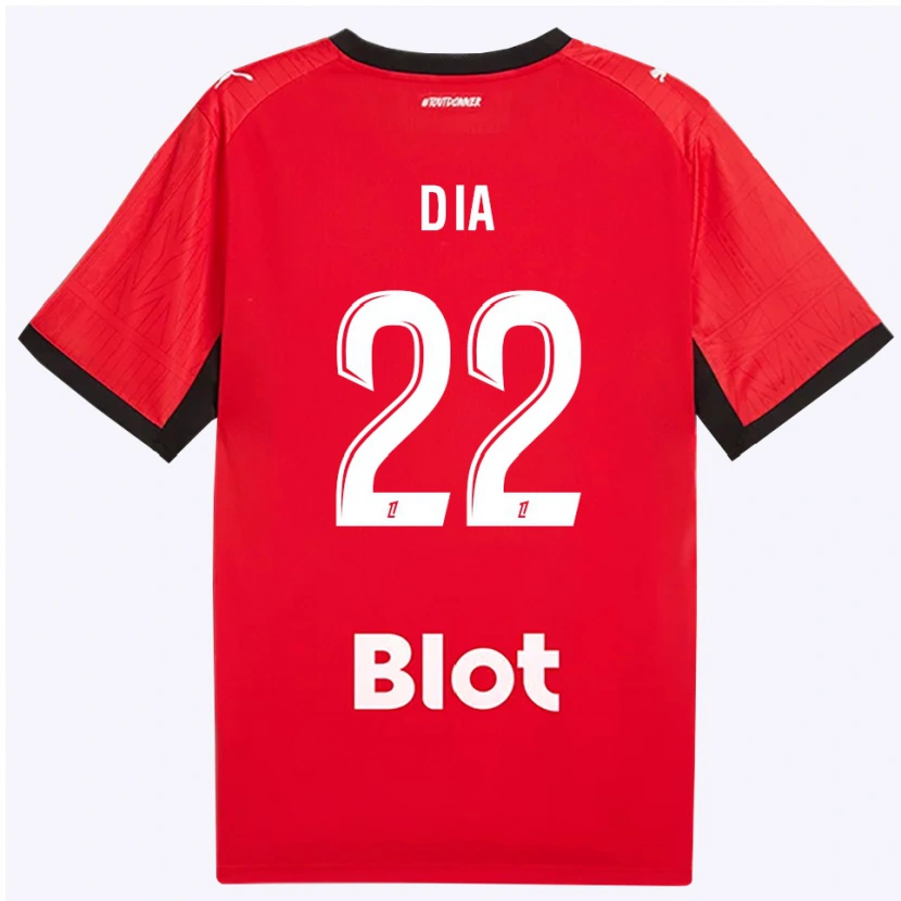 Danxen Mulher Camisola Boulaye Dia #22 Vermelho Preto Branco Principal 2026/27 Camisa