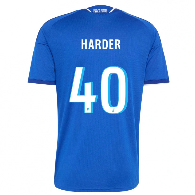 Danxen Mulher Camisola Conrad Harder #40 Azul Real Branco Principal 2026/27 Camisa