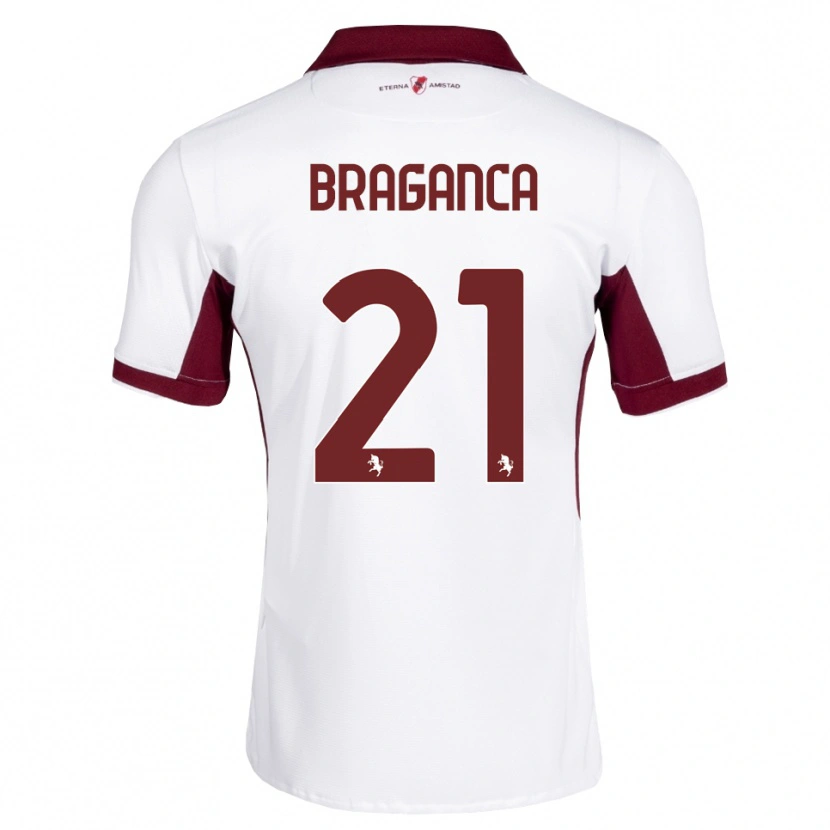 Danxen Criança Camisola Daniel Bragança #21 Bordô Branco Vermelho Alternativa 2026/27 Camisa