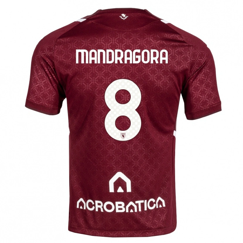Danxen Criança Camisola Rolando Mandragora #8 Bordô Branco Principal 2026/27 Camisa