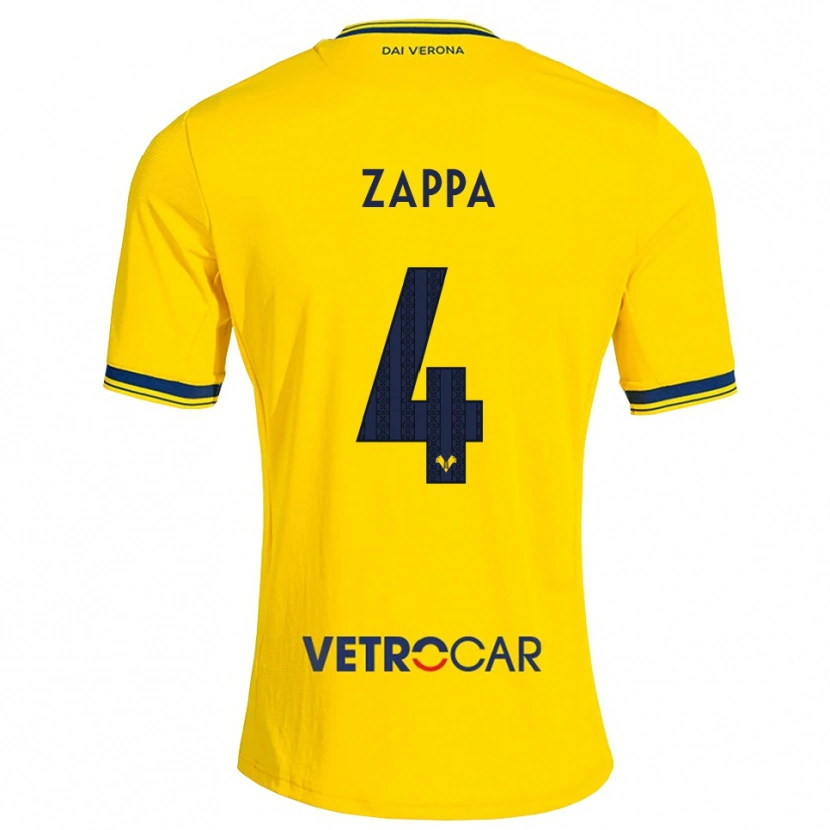Danxen Criança Camisola Gabriele Zappa #4 Amarelo Vermelho Alternativa 2026/27 Camisa
