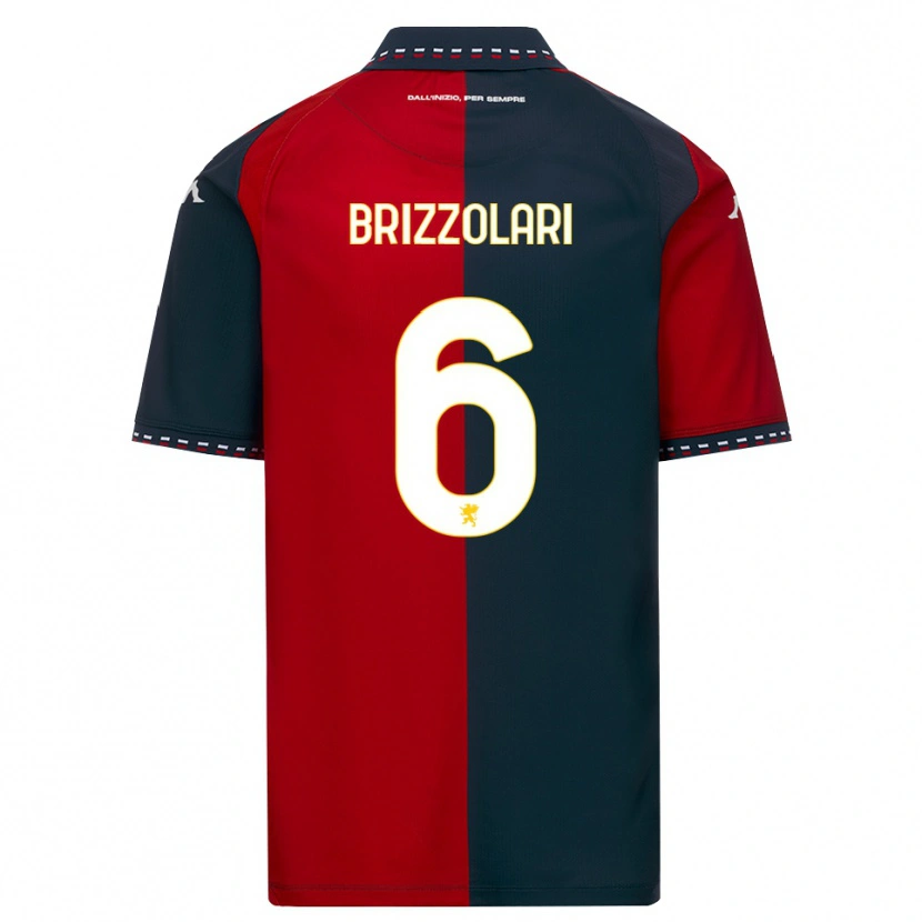 Danxen Criança Camisola Mattia Brizzolari #6 Vermelho Preto Branco Principal 2026/27 Camisa