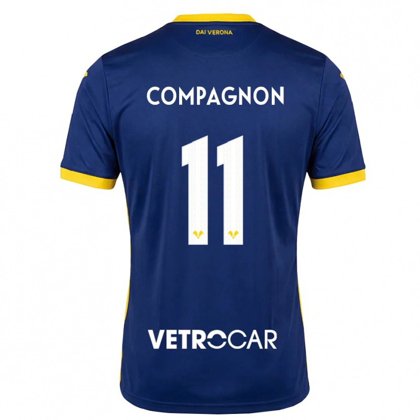 Danxen Criança Camisola Mattia Compagnon #11 Azul Real Amarelo Branco Principal 2026/27 Camisa