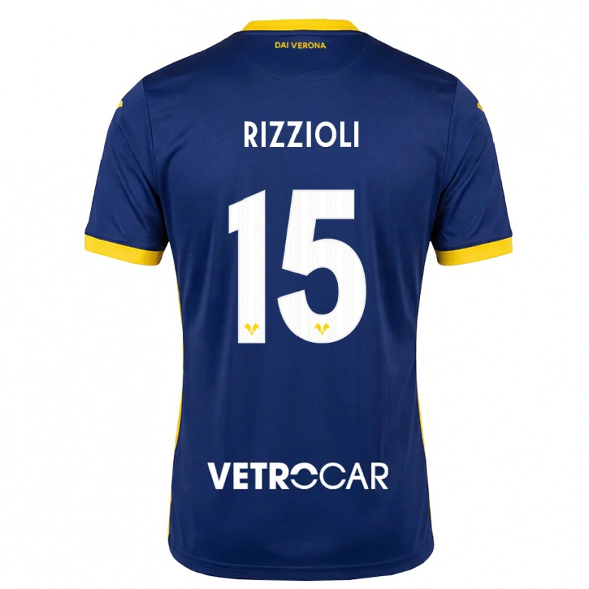 Danxen Criança Camisola Gaia Rizzioli #15 Azul Real Amarelo Branco Principal 2026/27 Camisa